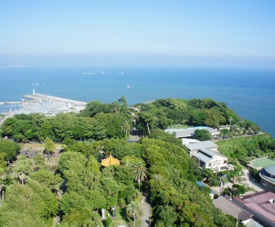 jardin Samuel Cocking (Enoshima), panorama depuis la tour Sea Candle