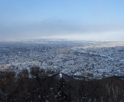 Mont Moiwa, Vue panoramique sur Sapporo en hiver