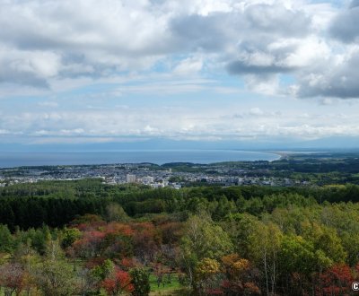 Abashiri (Hokkaido), point de vue sur la ville depuis l'observatoire du mont Tento