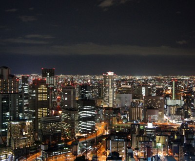 Umeda (Osaka), panorama nocturne depuis l'observatoire Umeda Sky Building