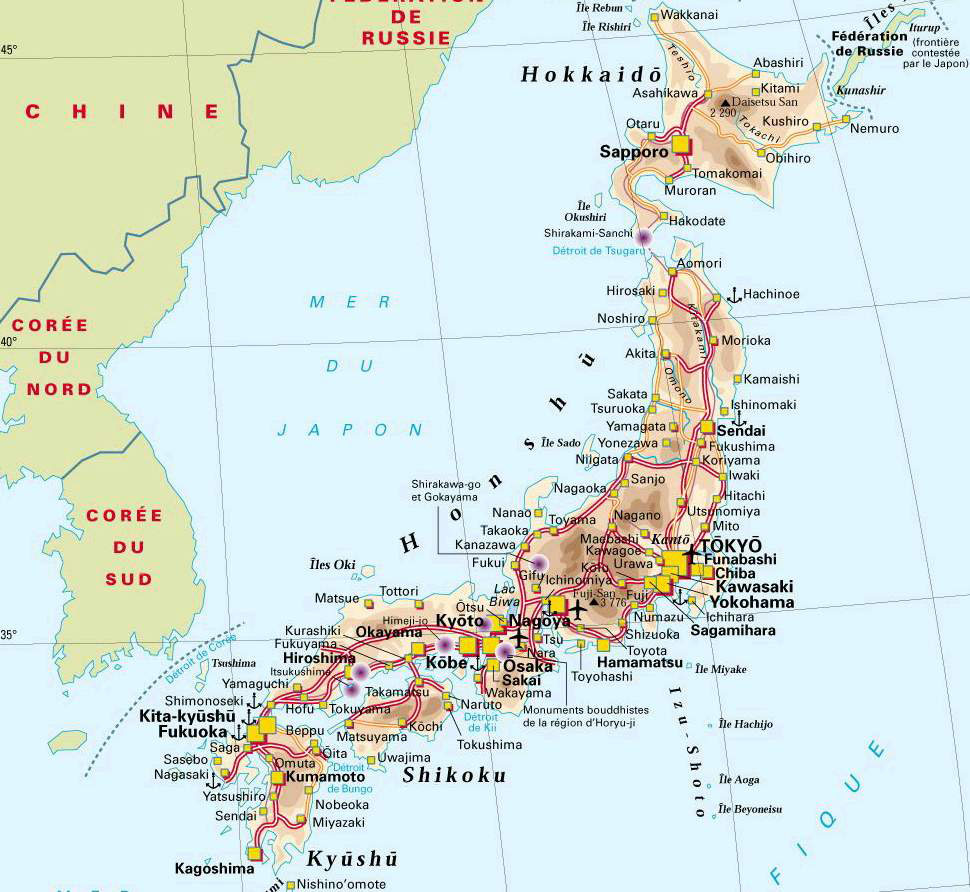 japon carte touristique