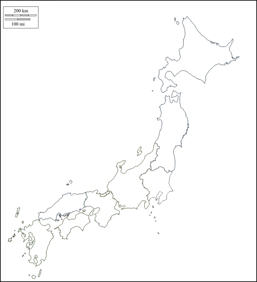 carte du japon region