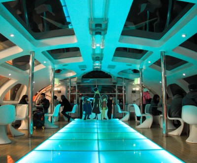 Croisière Himiko (Tokyo), intérieur du bateau de nuit