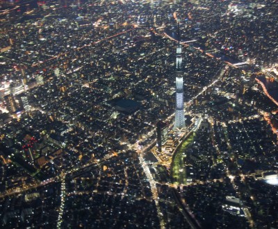 Tour en hélicoptère à Tokyo, Vue nocturne sur la ville et la Tokyo SkyTree