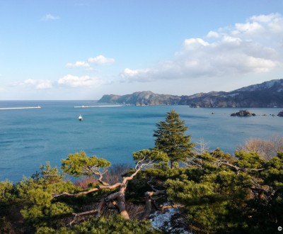 Kamaishi (Iwate), vue sur la côte Sanriku Kaigan et l'océan Pacifique