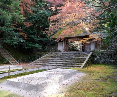 Honen-in (Kyoto), entrée du temple en automne