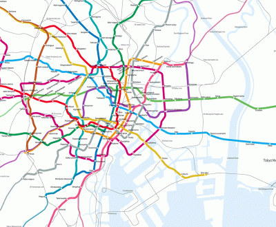 Plan des grandes lignes de train à Tokyo