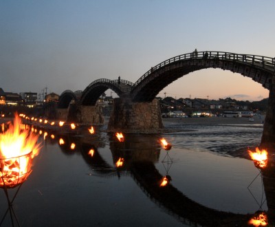 Iwakuni, Pont Kintai-kyo de nuit