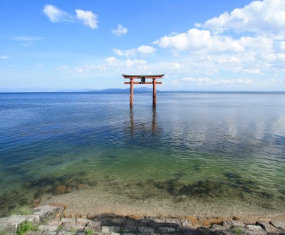 Shirahige Jinja, Torii flottant sur lac Biwa