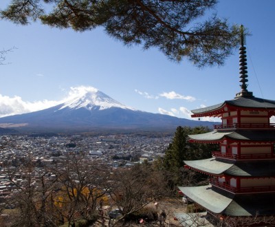 Arakurayama Sengen, Vue sur le Mont Fuji et la pagode Chureito