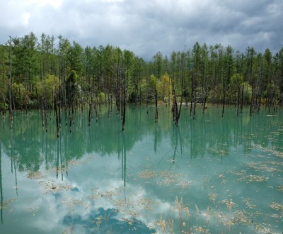 Biei (Hokkaido), Lac Aoi-ike aux eaux bleues