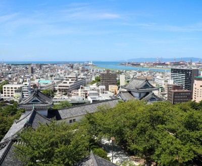 Ville de Wakayama vue du château