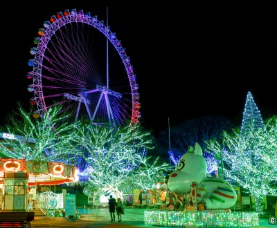 Illuminations nocturnes en hiver au parc Yomiuriland