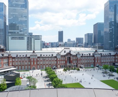 Gare de Tokyo côté Marunouchi, vue depuis Marunouchi House