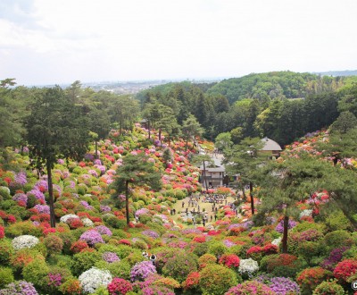 Vue sur la vallée du temple Shiofune Kannon-ji à Ome