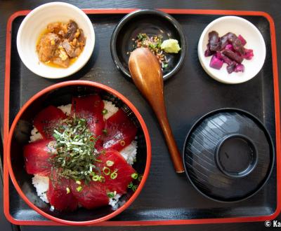 Restaurant Maguro Shokudo Shichibeimaru (Miura), menu donburi de thon