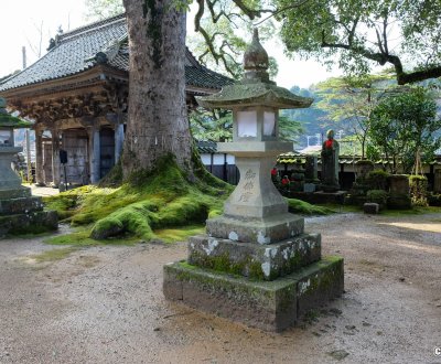 Daijo-ji (Kasumi, Hyogo), lanterne et porte Sanmon du temple