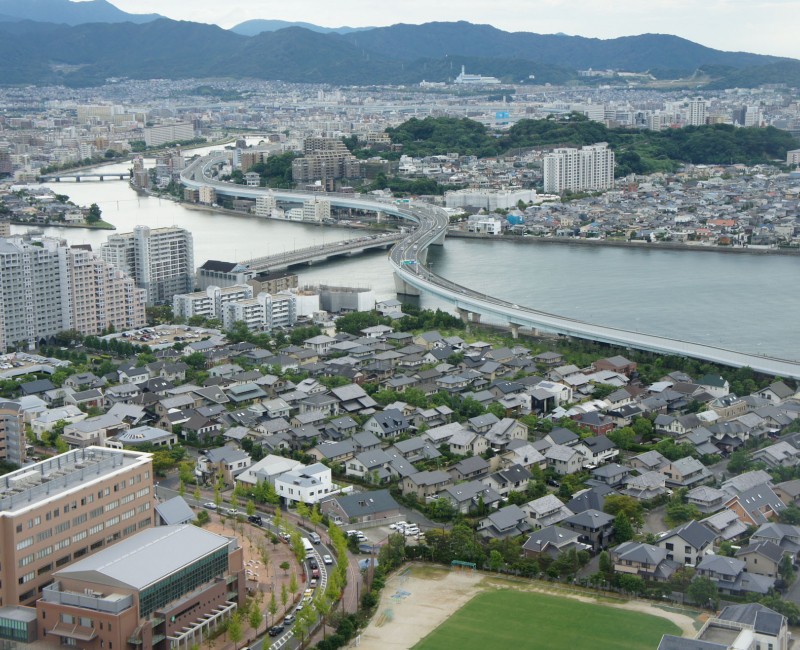Fukuoka Tower, vue sur la ville de Fukuoka côté ouest