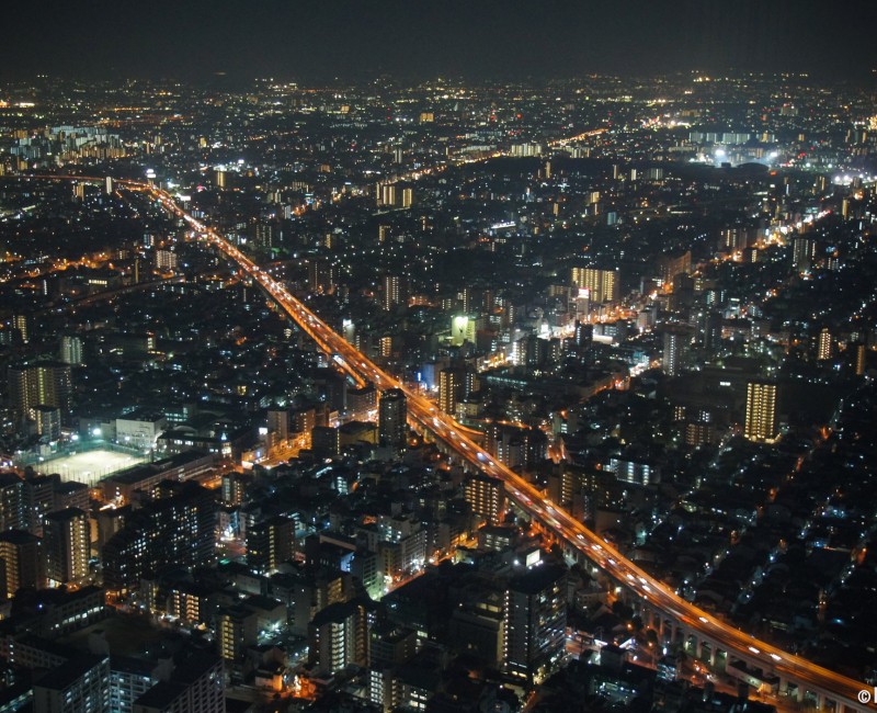 Osaka, Abeno Harukas, Vue nocturne 2