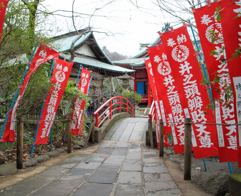Parc Inokashira, chemin pavé vers Benzaiten 2 Parc Inokashira, chemin pavé vers Benzaiten 2