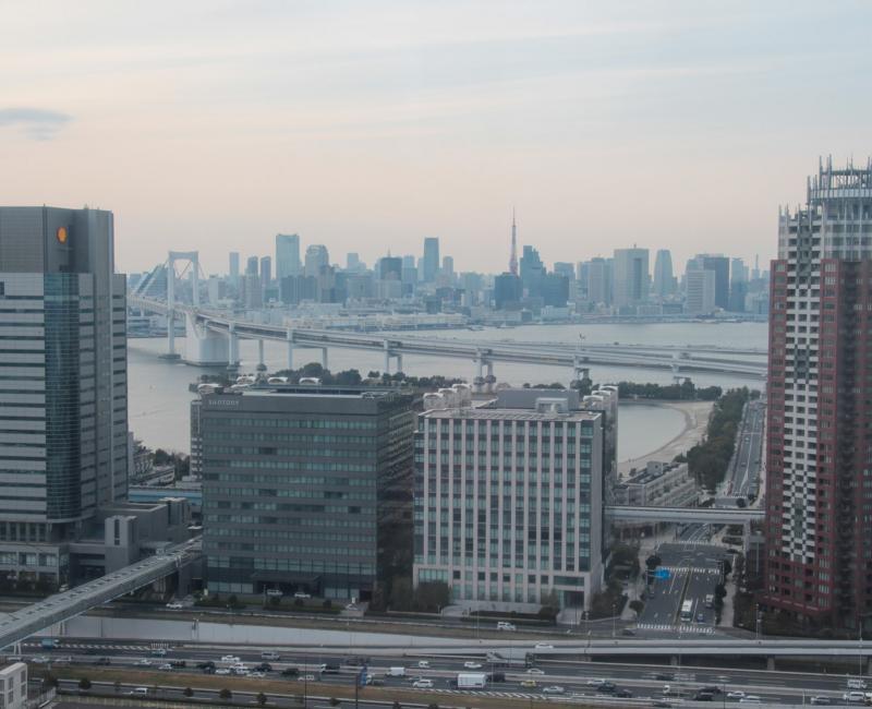 Daikanransha, vue sur Rainbow Bridge et Tokyo Tower