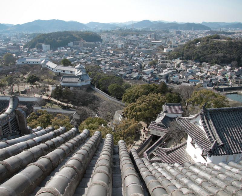 Château de Himeji, vue depuis le donjon 2 Château de Himeji, vue depuis le donjon 2