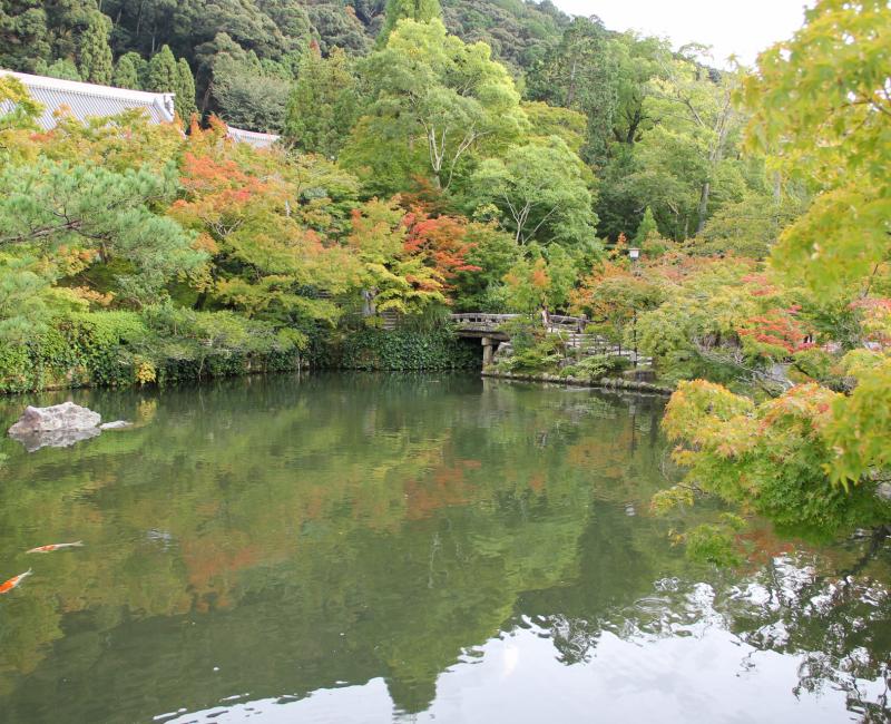 Eikan-do (Kyoto), étang au début de l'automne