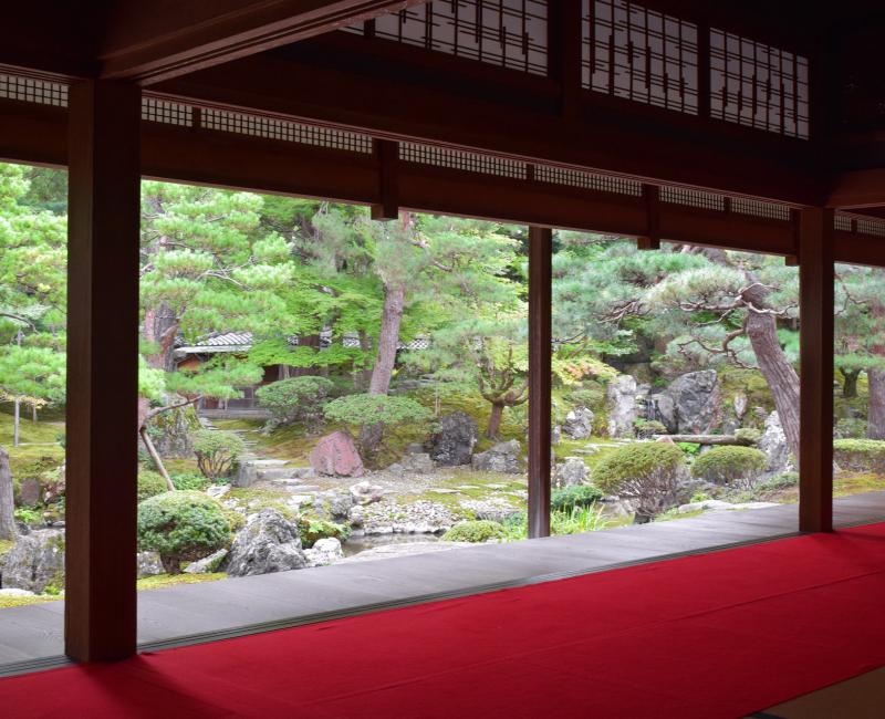 Musée des Cultures du Nord (Niigata), jardin vu de la grande salle de réception