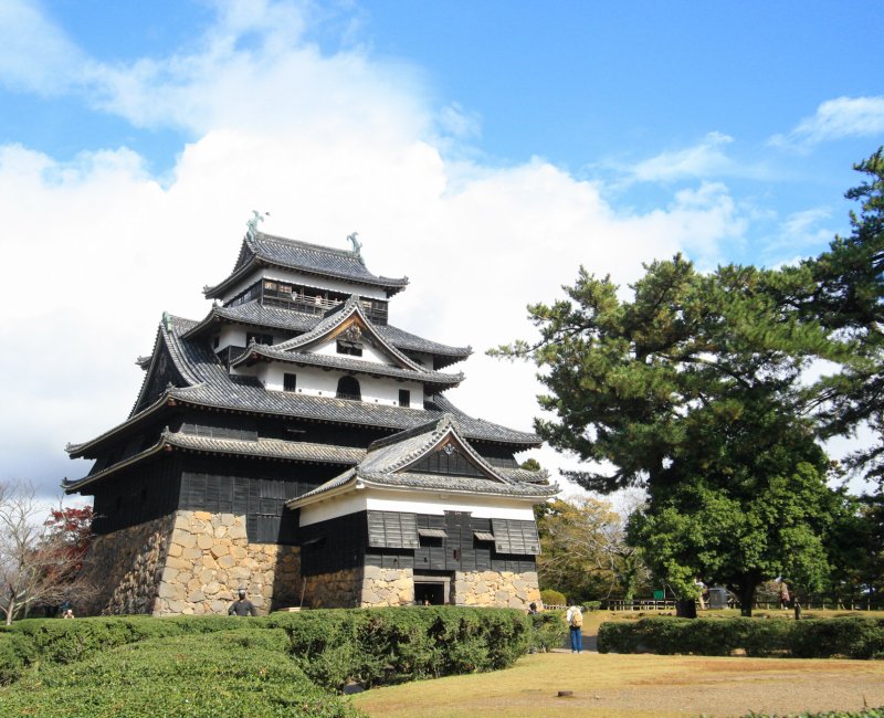 Matsue (Shimane), vue sur le donjon authentique du château