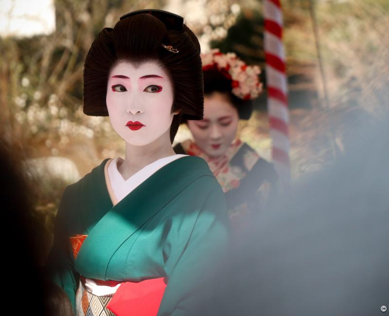 Thé matcha servi par Geisha et Maiko le 25 février au Kitano Tenmangu