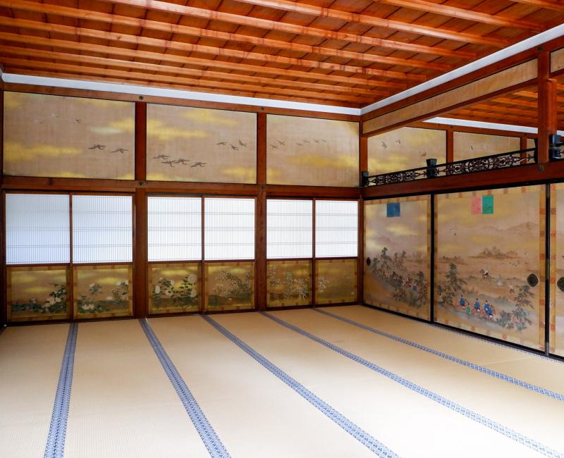 Pièce en tatami et peintures sur fusuma au Ninna-ji Pièce en tatami et peintures sur fusuma au Ninna-ji
