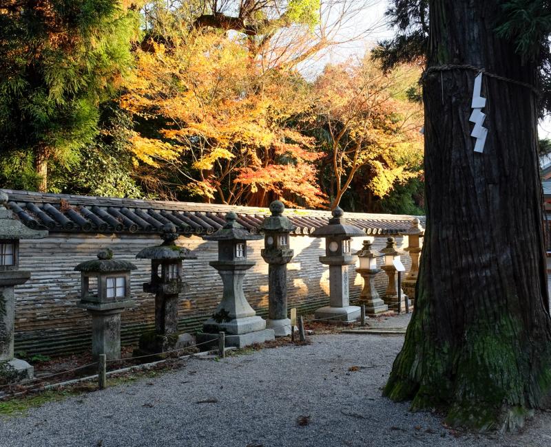Sanctuaire Iwashimizu Hachiman-gu en automne Sanctuaire Iwashimizu Hachiman-gu en automne