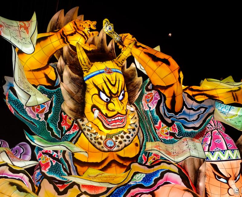 Maison Nebuta Warasse (Aomori), char du Nebuta Matsuri exposé