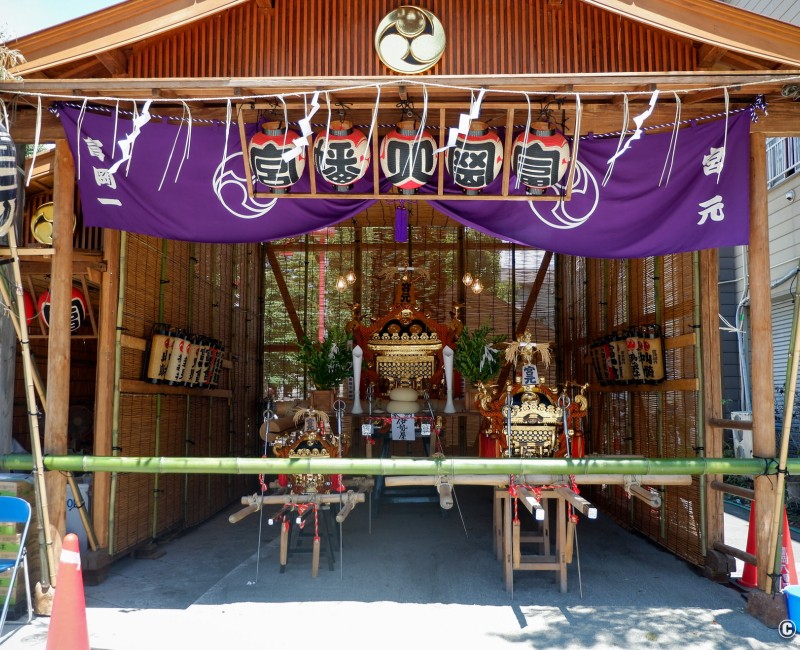 Tomioka Hachiman-gu, Pavillon d'exposition des mikoshi