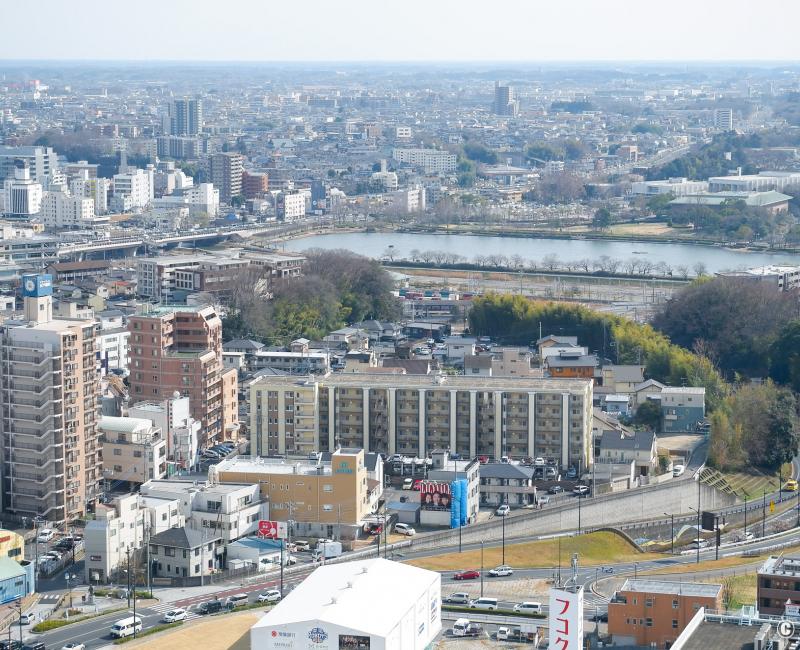 Art Tower Mito, vue sur la ville depuis l'observatoire 2 Art Tower Mito, vue sur la ville depuis l'observatoire 2