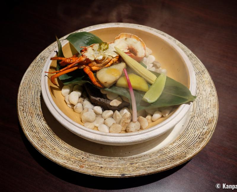 Shiojitei (Toba), assiette de langouste au restaurant Dining Shiraishi