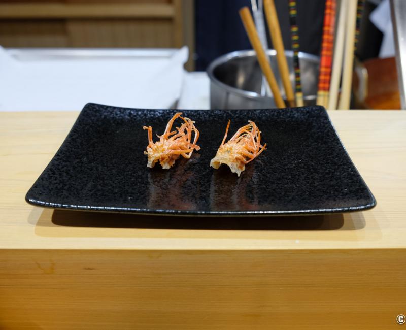 Tempura Tobari, tempura de carcasse de crustacé  Tempura Tobari, tempura de carcasse de crustacé