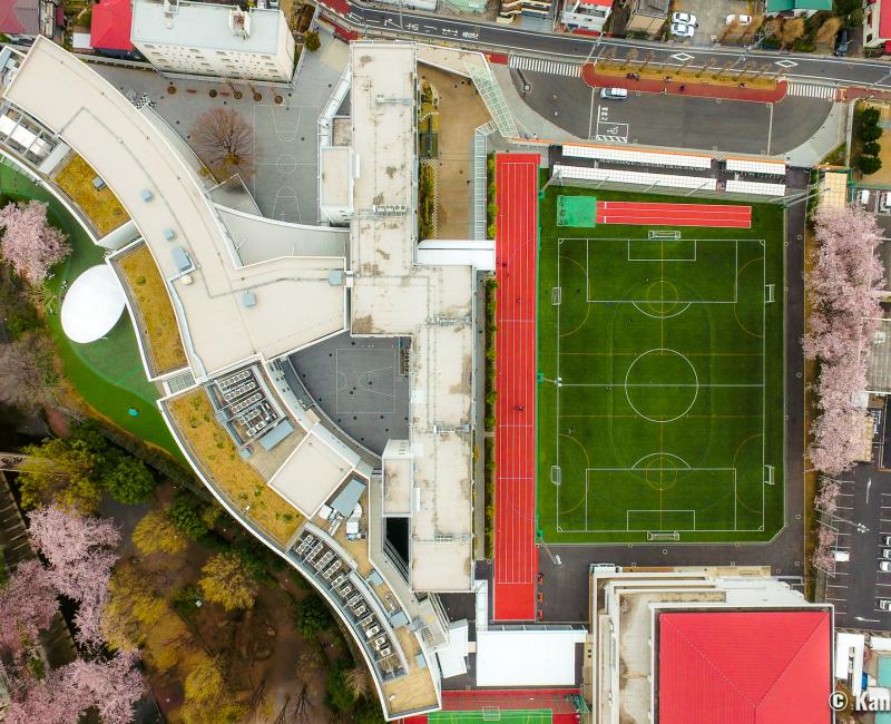 Lycée français international de Tokyo, vue aérienne par drone