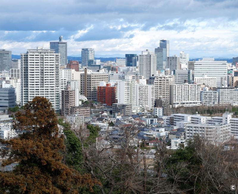 Château de Sendai, panorama sur la ville moderne depuis le mont Aoba