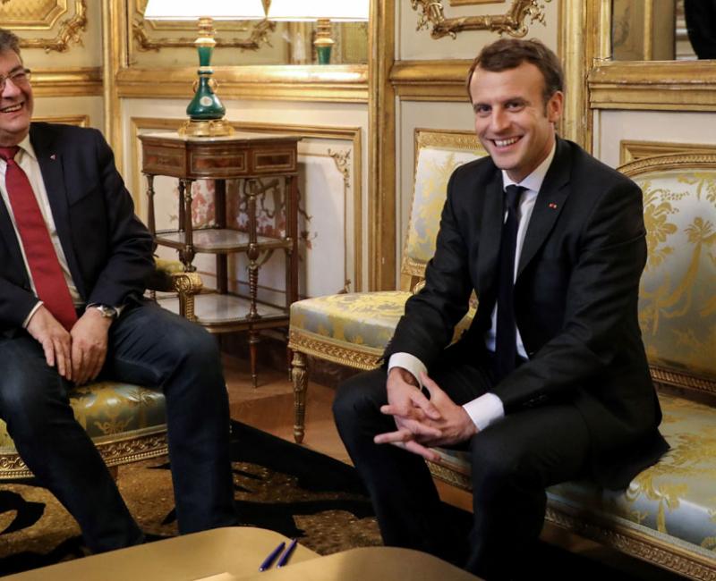 Jean-Luc Mélenchon et Emmanuel Macron à l'Élysée en novembre 2017 © LUDOVIC MARIN / POOL / AFP Jean-Luc Mélenchon et Emmanuel Macron à l'Élysée en novembre 2017 © LUDOVIC MARIN / POOL / AFP