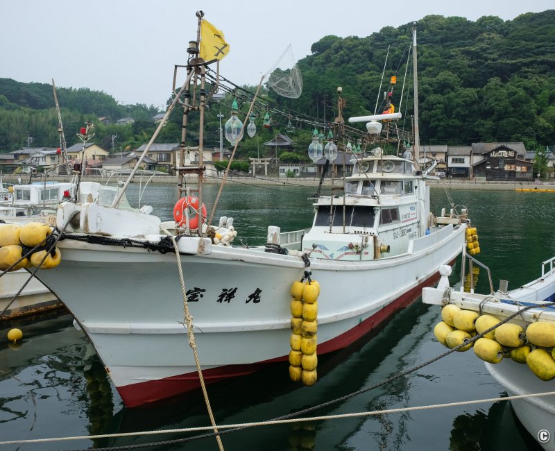 Karatsu (Saga, Kyushu), bateau de pêcheur au port de Yobuko
