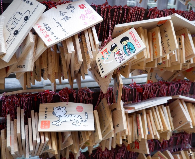 Hikawa-jinja (Kawagoe), plaquettes votives Ema du sanctuaire Hikawa-jinja (Kawagoe), plaquettes votives Ema du sanctuaire