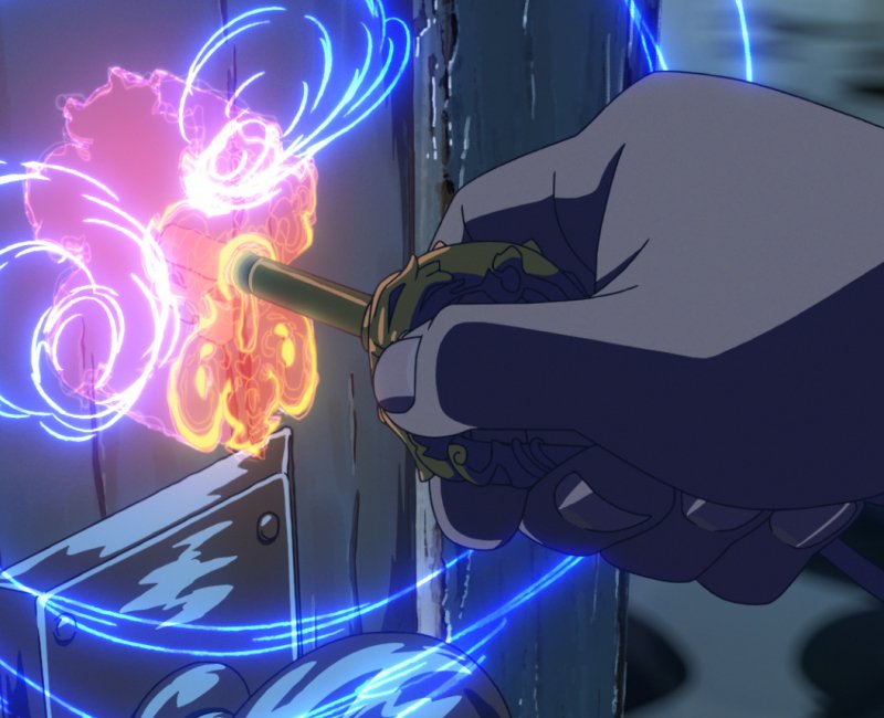 Suzume de Makoto Shinkai, image de la clé pour fermer les portes du désastre