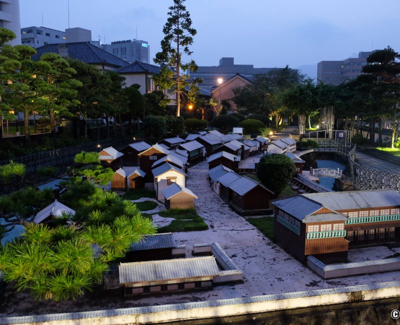 Dejima (Nagasaki), modèle miniature de l'île au cours de la période Edo Dejima (Nagasaki), modèle miniature de l'île au cours de la période Edo