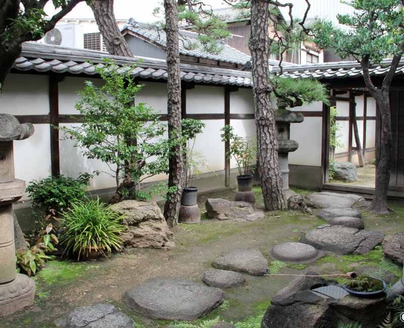 Maison Ohashi (Kurashiki), jardin intérieur de la résidence traditionnelle