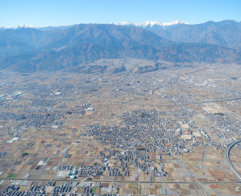 Tour en hélicoptère du Mont Fuji, vue aérienne sur les villes et les montagnes de la préfecture de Yamanashi 2