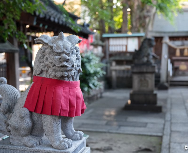 Shike-michi (Nagoya), statue Komainu du sanctuaire Sengen-jinja