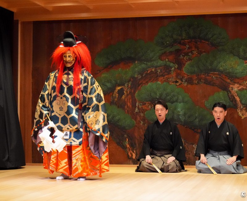 Suigian (Tokyo), représentation de théâtre Noh, thème Kamo (Nô des dieux) 3