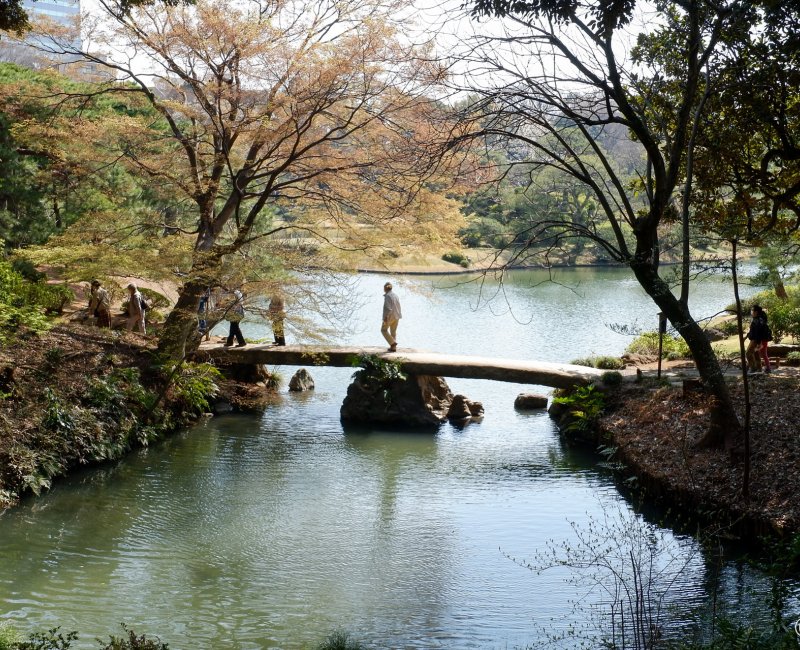 Rikugi-en (Tokyo), pont Togetsukyo du jardin japonais