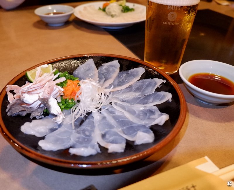 Guenpin Kagurazaka (Tokyo), assiette de sashimi de fugu